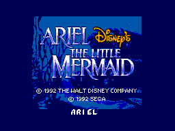 Ariel the Little Mermaid title screen for Sega Master System